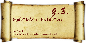 Gyökér Balázs névjegykártya